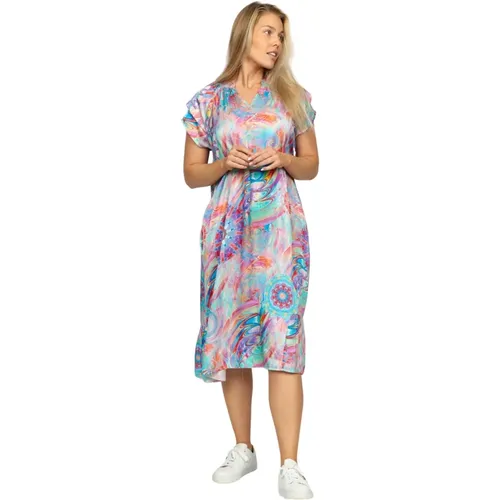 Silvia.Hs24 Multi Kleid Schöner Druck , Damen, Größe: M - 2-Biz - Modalova