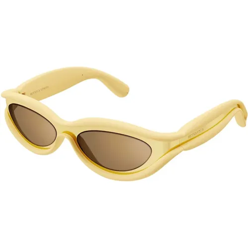 Dark Havana Sonnenbrillen , unisex, Größe: 56 MM - Bottega Veneta - Modalova