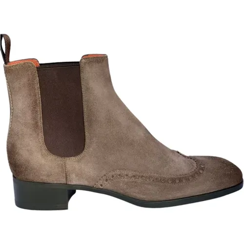 Blumige Chelsea Stiefel , Damen, Größe: 39 1/2 EU - Santoni - Modalova