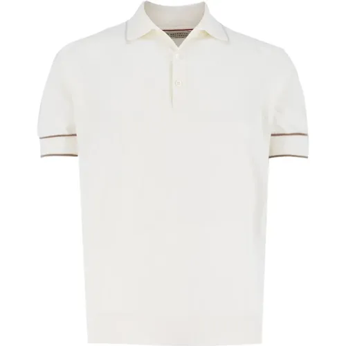 Sophisticated Ribbed Cotton Polo Shirt , male, Sizes: M - BRUNELLO CUCINELLI - Modalova