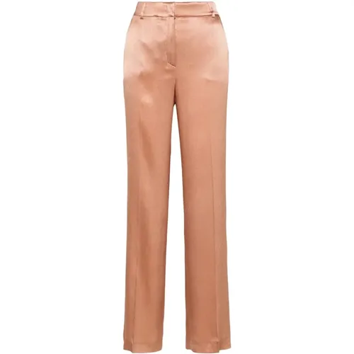 Satin Trousers Straight Leg , female, Sizes: L - alberta ferretti - Modalova