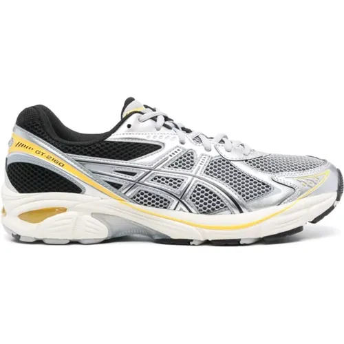 Grey Mesh Sneakers with Leather Trim , male, Sizes: 8 UK, 7 1/2 UK, 7 UK, 8 1/2 UK - ASICS - Modalova