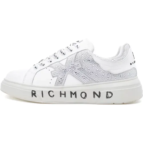 Weiße Sneakers mit Strass-Detail , Damen, Größe: 38 EU - John Richmond - Modalova