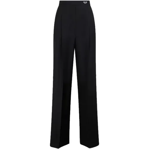 Mohair Wool Trousers with Logo Detail , female, Sizes: XS - Prada - Modalova