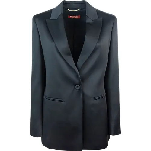 Sartorial Blazer in Satin , female, Sizes: XS, S, M - Max Mara Studio - Modalova