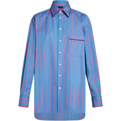 Blau Gestreiftes Oversized Hemd , Damen, Größe: 3XS - ETRO - Modalova