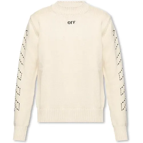 Pullover mit Logo , Herren, Größe: M - Off White - Modalova