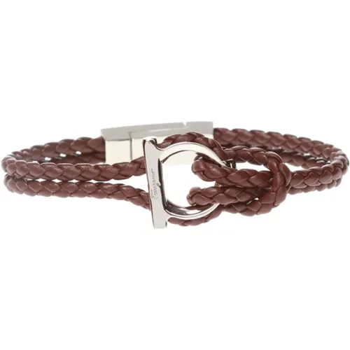 Woven bracelet , male, Sizes: ONE SIZE - Salvatore Ferragamo - Modalova