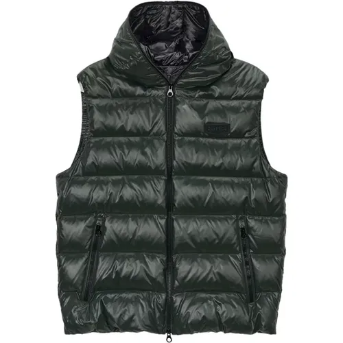 Hooded Down Vest Dark Khaki , male, Sizes: M, XL, 2XL, L - duvetica - Modalova