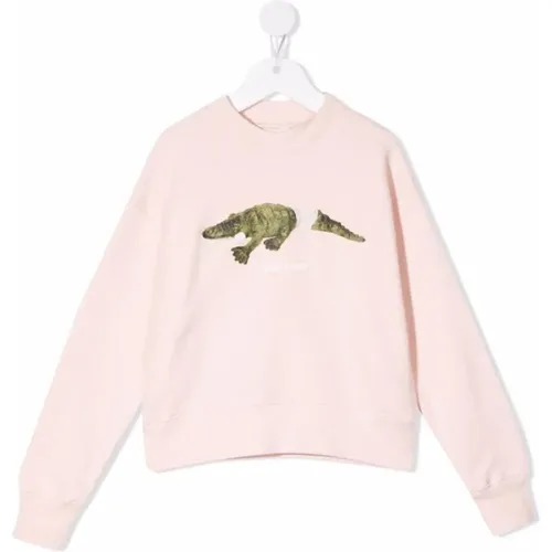 Sweatshirt mit Krokodil-Print - Palm Angels - Modalova