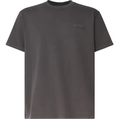 Stone Cotton T-shirt with Round Neck , male, Sizes: M - Autry - Modalova