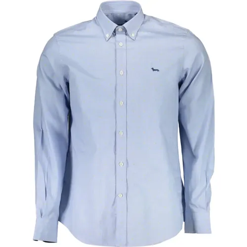 Blaues Langarm-Button-Down-Hemd , Herren, Größe: 2XL - Harmont & Blaine - Modalova