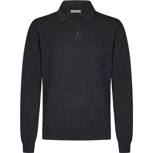 Grey Cashmere Knit Polo Shirt , male, Sizes: 2XL, XL, 3XL, L - Malo - Modalova