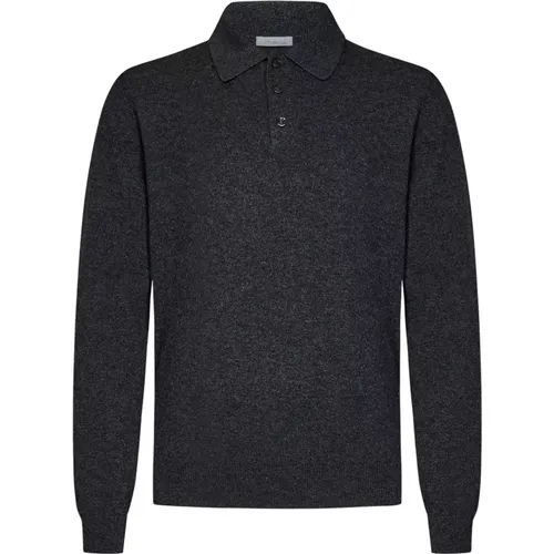 Grey Cashmere Knit Polo Shirt , male, Sizes: 2XL, XL, 3XL, M, L - Malo - Modalova