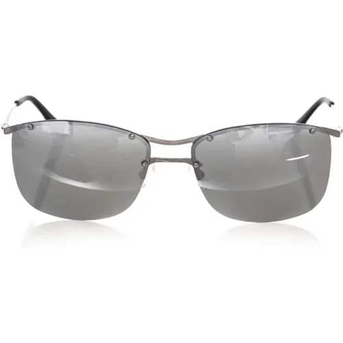 Clubmaster Sunglasses with Mirrored Grey Lens , male, Sizes: ONE SIZE - Frankie Morello - Modalova