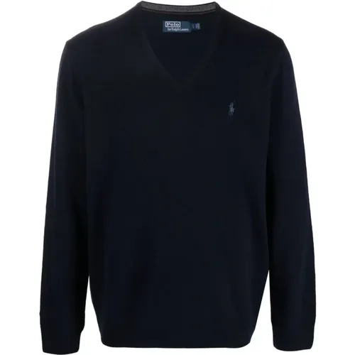 Blaue Wollpullover Aw23 , Herren, Größe: 2XL - Ralph Lauren - Modalova