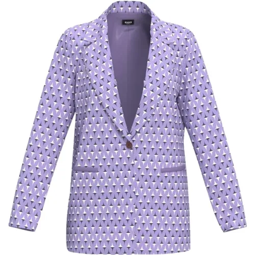 Donna Blazer with All-Over Print , female, Sizes: XS, L - Marella - Modalova