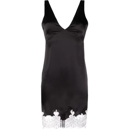 Lace Trim Short Dress , female, Sizes: L, S - Saint Laurent - Modalova