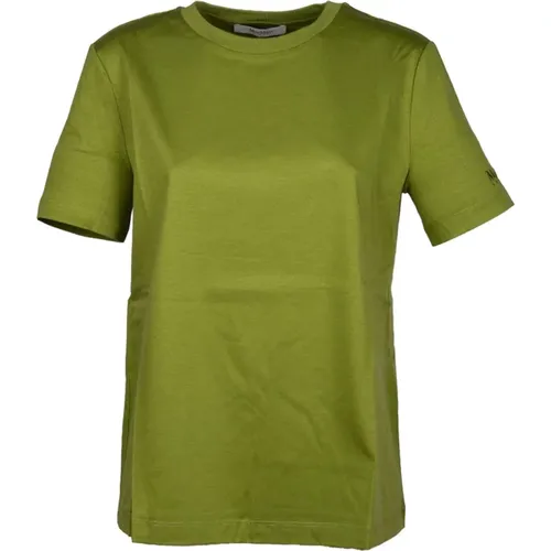 Grünes Cosmo Baumwoll-Modal-T-Shirt , Damen, Größe: S - Max Mara - Modalova
