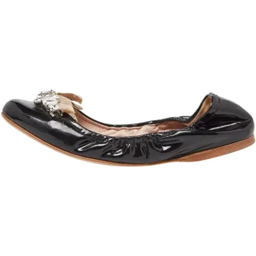 Pre-owned Leather flats , female, Sizes: 5 UK - Miu Miu Pre-owned - Modalova