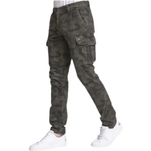 Khaki Camouflage Slim Fit Hose , Herren, Größe: W40 - Mason's - Modalova