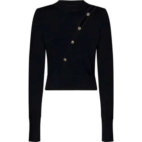 Cut-Out Sweater Aw24 , female, Sizes: XS, S - Versace Jeans Couture - Modalova