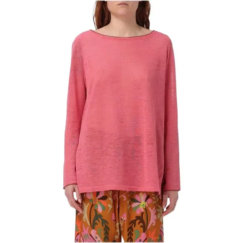 Durchsichtiger rosa Pullover , Damen, Größe: L - Maliparmi - Modalova