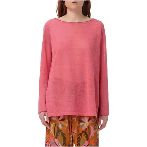 Durchsichtiger rosa Pullover , Damen, Größe: M - MALIPARMI - Modalova