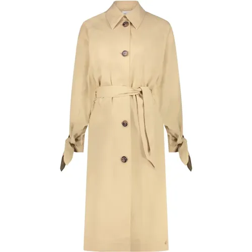 Beiger Oversize Trenchcoat mit Schleife - Fabienne Chapot - Modalova