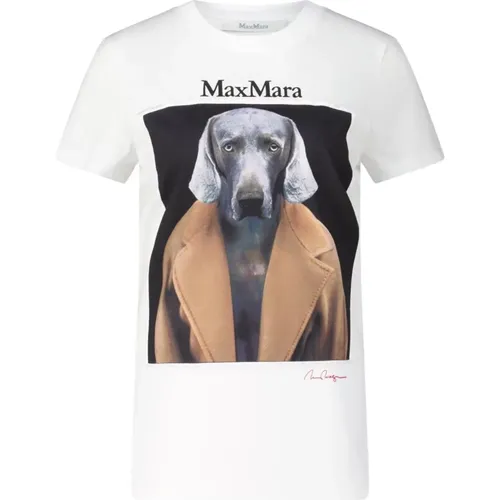 Hunde-Print T-Shirt , Damen, Größe: M - Max Mara - Modalova