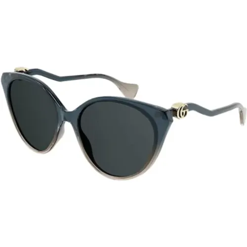 Sonnenbrille mit Katzenaugen-Logo , Damen, Größe: ONE Size - Gucci - Modalova
