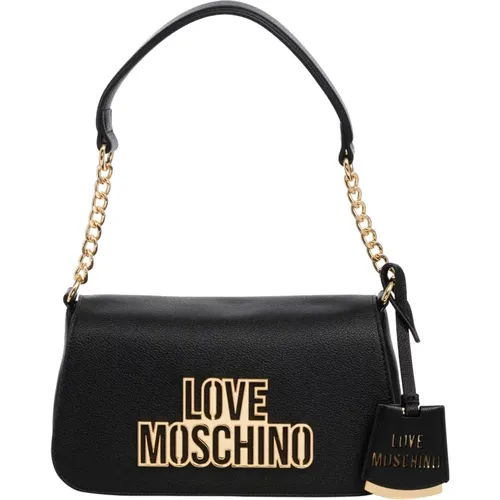 Logo Charm Handbag with Adjustable Strap , female, Sizes: ONE SIZE - Love Moschino - Modalova