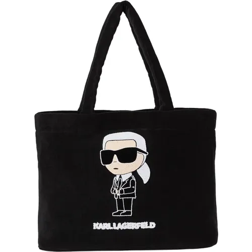 Beachwear Bags Ikonik 2.0 Beach Terry Tote , female, Sizes: ONE SIZE - Karl Lagerfeld - Modalova