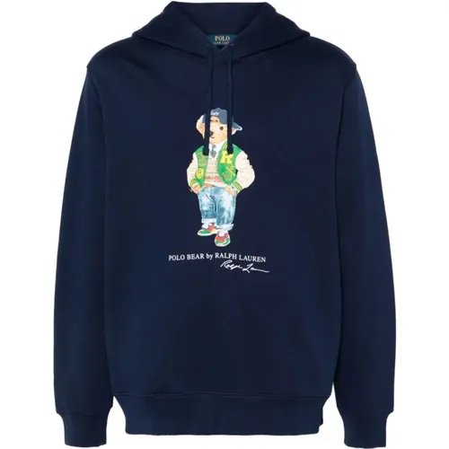 Bärenmotiv Pullover Blau , Herren, Größe: L - Polo Ralph Lauren - Modalova