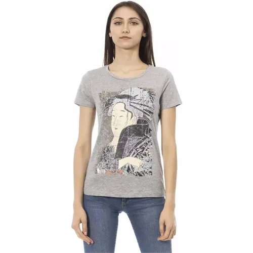 Cotton Short Sleeve T-Shirt with Front Print , female, Sizes: M, XL, L, S, XS - Trussardi - Modalova