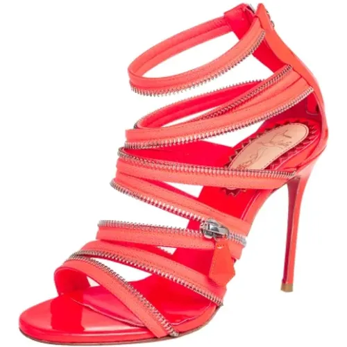 Pre-owned Fabric sandals , female, Sizes: 3 1/2 UK - Christian Louboutin Pre-owned - Modalova