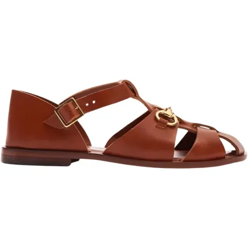 Helene Cognac Sandal , Damen, Größe: 38 1/2 EU - Scarosso - Modalova