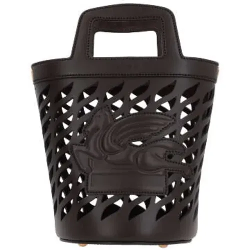 Lasered Leather Bucket Bag with Pegasus Logo , female, Sizes: ONE SIZE - ETRO - Modalova