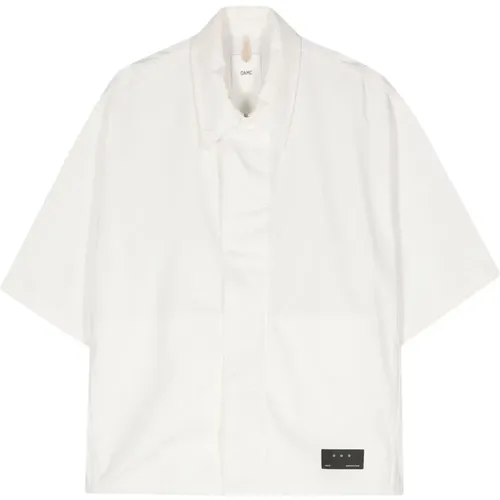 Weiße Baumwollhemd Logo Vorne , Herren, Größe: 2XL - Oamc - Modalova