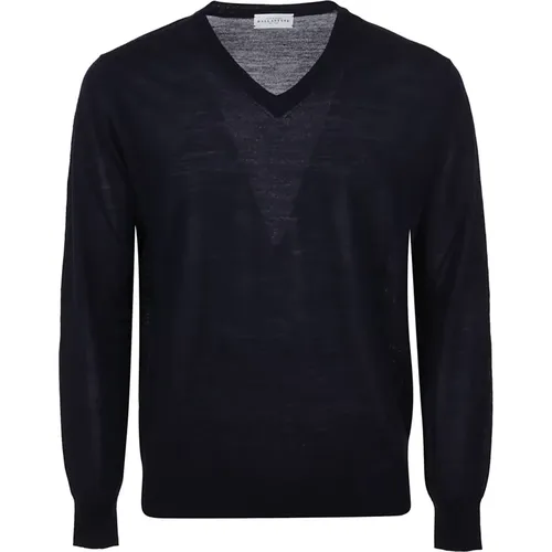 Navy V Neck Pullover Sweater , Herren, Größe: 2XL - Ballantyne - Modalova