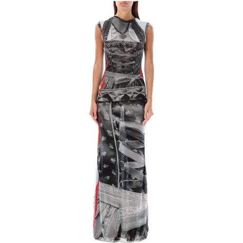 Mesh Maxi Dress Drindl Print , female, Sizes: M, XS, S - Ottolinger - Modalova