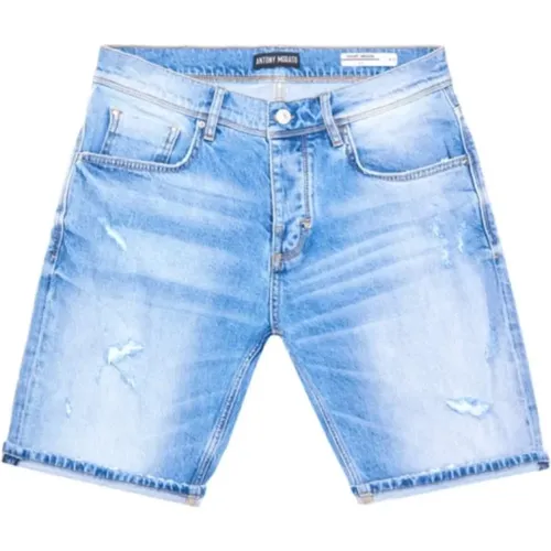 Hellblaue Denim Bermuda Shorts , Herren, Größe: W31 - Antony Morato - Modalova