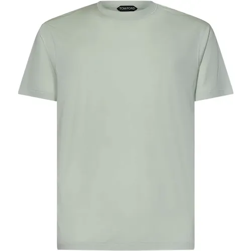 Crewneck T-Shirt with Logo Embroidery , male, Sizes: M, XL, L - Tom Ford - Modalova