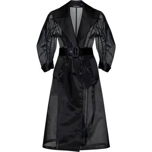 Coat Wide Lapels Puff Sleeves , female, Sizes: S - Dolce & Gabbana - Modalova