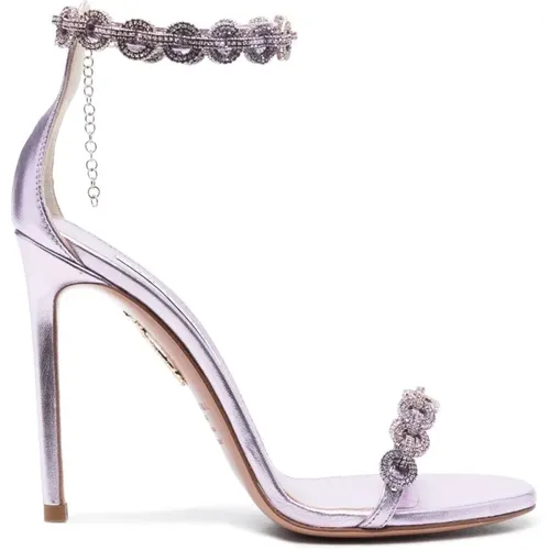 Crystal-Embellished 110mm Sandals , female, Sizes: 7 UK - Aquazzura - Modalova