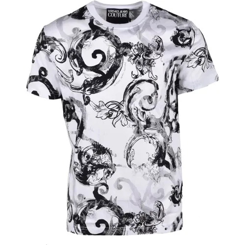 Baumwoll-T-Shirt mit Stilvollem Design , Herren, Größe: M - Versace Jeans Couture - Modalova