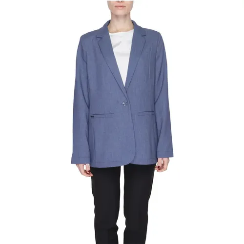 Blaue Blazer mit Taschen , Damen, Größe: 4XL - Street One - Modalova