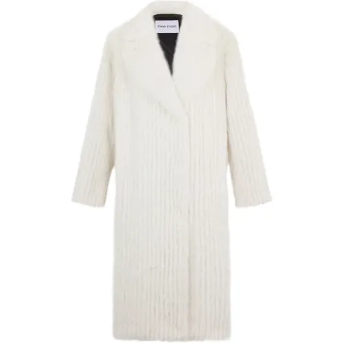 Striped Faux Fur Coat , female, Sizes: 2XS, XS, S - Stand Studio - Modalova