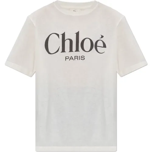 Bedrucktes T-Shirt , Damen, Größe: S - Chloé - Modalova