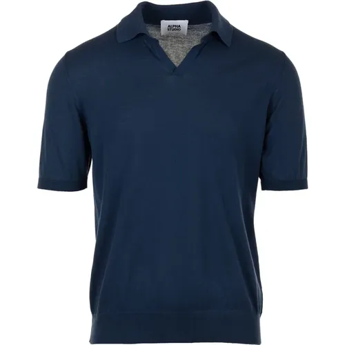 Denim Polo T-shirts Collection , male, Sizes: M, XL, L, 2XL - Alpha Studio - Modalova